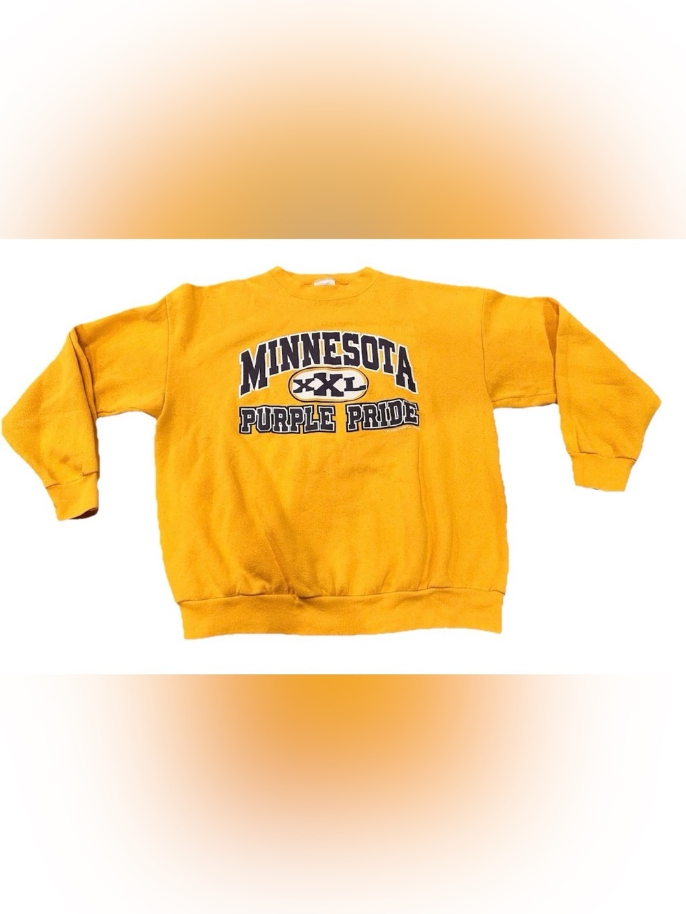 Vintage 90s Minnesota Vikings Purple Pride Sweatshirt Large Tultex Yellow Crew